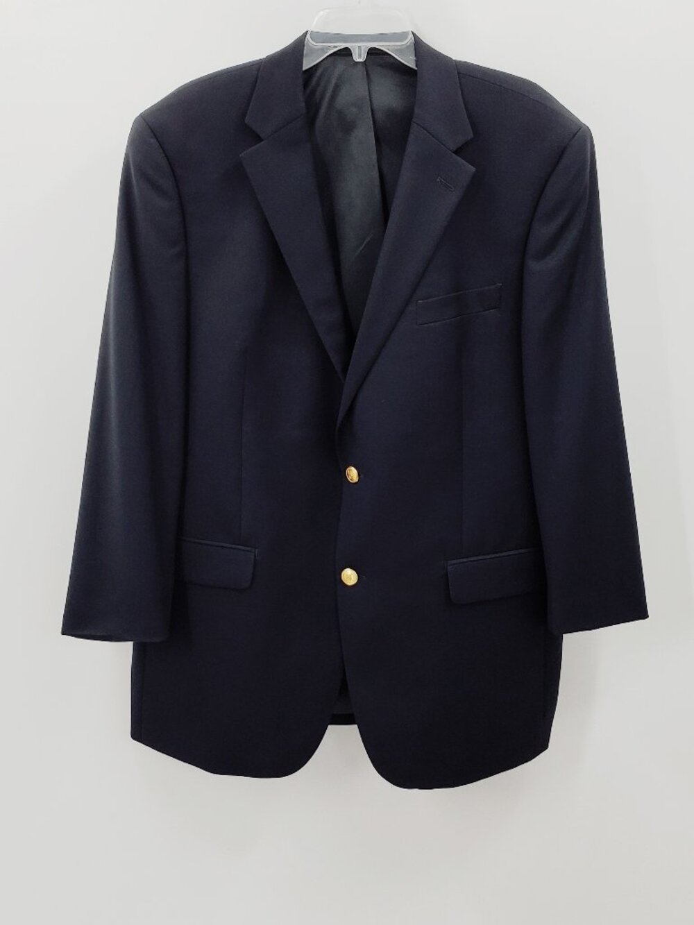 Lauren Ralph Lauren Blazer Men 43R Navy Wool Gold Buttons Altered Sleeves Preppy